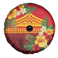 Hawaii Ku Kia'i Mauna Spare Tire Cover Hibiscus Kakau Pattern