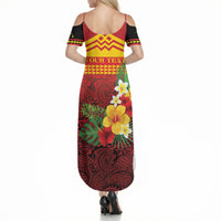 Hawaii Ku Kia'i Mauna Personalized Summer Maxi Dress Hibiscus Kakau Pattern LT9 - Polynesian Pride