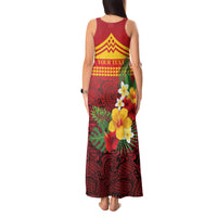 Hawaii Ku Kia'i Mauna Personalized Tank Maxi Dress Hibiscus Kakau Pattern LT9 - Polynesian Pride