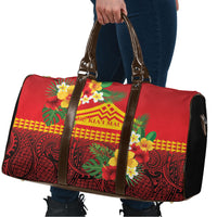Hawaii Ku Kia'i Mauna Travel Bag Hibiscus Kakau Pattern
