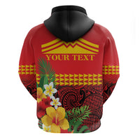 Hawaii Ku Kia'i Mauna Personalized Zip Hoodie Hibiscus Kakau Pattern LT9 - Polynesian Pride
