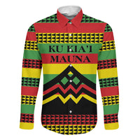 Hawaii Ku Kia'i Mauna Personalized Family Matching Long Sleeve Bodycon Dress and Hawaiian Shirt Hawaiian Kanaka Maoli Motif LT9 Daughter's Dress Green - Polynesian Pride