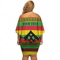 Hawaii Ku Kia'i Mauna Personalized Off Shoulder Short Dress Hawaiian Kanaka Maoli Motif LT9 - Polynesian Pride