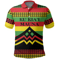 Hawaii Ku Kia'i Mauna Personalized Polo Shirt Hawaiian Kanaka Maoli Motif LT9 Green - Polynesian Pride