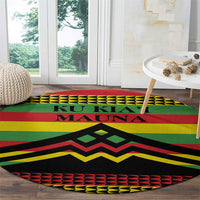 Hawaii Ku Kia'i Mauna Round Carpet Hawaiian Kanaka Maoli Motif
