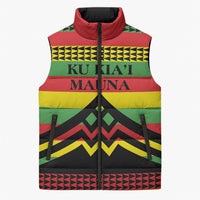 Hawaii Ku Kia'i Mauna Personalized Sleeveless Puffer Jacket Hawaiian Kanaka Maoli Motif