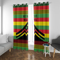 Hawaii Ku Kia'i Mauna Window Curtain Hawaiian Kanaka Maoli Motif