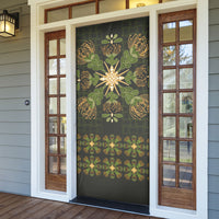 Hawaii Ohia Lehua Squares Door Cover Hawaiian Quilt Inspired Floral Pattern