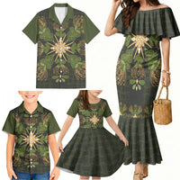 Hawaii Ohia Lehua Squares Family Matching Mermaid Dress and Hawaiian Shirt Hawaiian Quilt Inspired Floral Pattern LT9 - Polynesian Pride