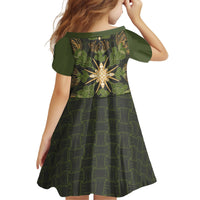 Hawaii Ohia Lehua Squares Kid Short Sleeve Dress Hawaiian Quilt Inspired Floral Pattern LT9 - Polynesian Pride