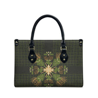Hawaii Ohia Lehua Squares Leather Bag Hawaiian Quilt Inspired Floral Pattern
