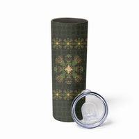 Hawaii Ohia Lehua Squares Skinny Tumbler Hawaiian Quilt Inspired Floral Pattern