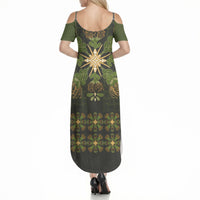 Hawaii Ohia Lehua Squares Summer Maxi Dress Hawaiian Quilt Inspired Floral Pattern LT9 - Polynesian Pride