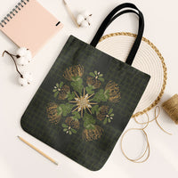 Hawaii Ohia Lehua Squares Tote Bag Hawaiian Quilt Inspired Floral Pattern