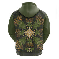 Hawaii Ohia Lehua Squares Zip Hoodie Hawaiian Quilt Inspired Floral Pattern LT9 - Polynesian Pride