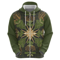 Hawaii Ohia Lehua Squares Zip Hoodie Hawaiian Quilt Inspired Floral Pattern LT9 - Polynesian Pride