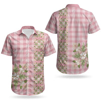 Akala Hamele Hawai'i Palaka Squares Maile Leaf Couples Matching Short Sleeve Bodycon Dress and Hawaiian Shirt Flowers Hawaiian Quilt Patterns