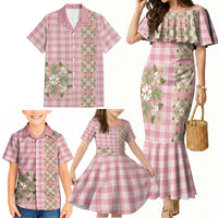 Akala Hamele Hawai'i Palaka Squares Maile Leaf Family Matching Mermaid Dress and Hawaiian Shirt Flowers Hawaiian Quilt Patterns LT9 - Polynesian Pride