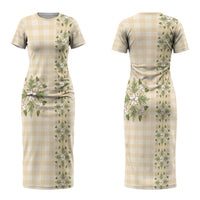 Melemele Ahiahia Hawai'i Palaka Squares Maile Leaf Couples Matching Short Sleeve Bodycon Dress and Hawaiian Shirt Flowers Hawaiian Quilt Patterns LT9 - Polynesian Pride