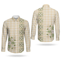 Melemele Ahiahia Hawai'i Palaka Squares Maile Leaf Couples Matching Summer Maxi Dress and Long Sleeve Button Shirt Flowers Hawaiian Quilt Patterns