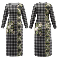 Pauli Hawai'i Palaka Squares Maile Leaf Couples Matching Long Sleeve Bodycon Dress and Hawaiian Shirt Flowers Hawaiian Quilt Patterns LT9 - Polynesian Pride