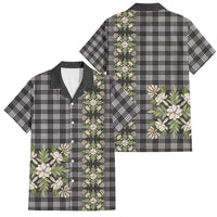 Pauli Hawai'i Palaka Squares Maile Leaf Family Matching Off Shoulder Short Dress and Hawaiian Shirt Flowers Hawaiian Quilt Patterns LT9 Dad's Shirt - Short Sleeve Soft Black - Polynesian Pride
