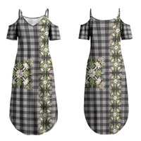 Pauli Hawai'i Palaka Squares Maile Leaf Family Matching Summer Maxi Dress and Hawaiian Shirt Flowers Hawaiian Quilt Patterns LT9 Mom's Dress Soft Black - Polynesian Pride