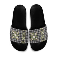 Pauli Hawai'i Palaka Squares Maile Leaf Slide Sandals Flowers Hawaiian Quilt Patterns
