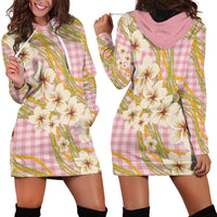Akala Hamele Palaka Plumeria Hoodie Dress Puakenikeni and Maile Lei LT9 - Polynesian Pride