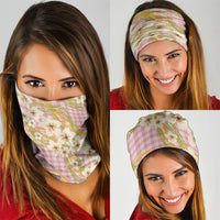 Akala Hamele Palaka Plumeria Neck Gaiter Puakenikeni and Maile Lei LT9 - Polynesian Pride