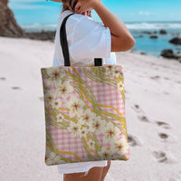 Akala Hamele Palaka Plumeria Tote Bag Puakenikeni and Maile Lei LT9 - Polynesian Pride