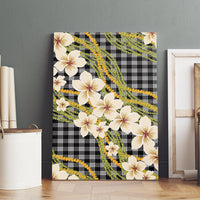 Ele'ele Hawai'i Palaka Plumeria Canvas Wall Art Puakenikeni and Maile Lei