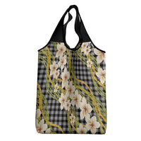 Ele'ele Hawai'i Palaka Plumeria Grocery Bag Puakenikeni and Maile Lei