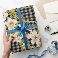 Ele'ele Hawai'i Palaka Plumeria Wrapping Paper Puakenikeni and Maile Lei