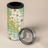 Liko Kukui Hawai'i Palaka Plumeria 4 in 1 Can Cooler Tumbler Puakenikeni and Maile Lei LT9 - Polynesian Pride