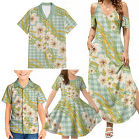 Liko Kukui Hawai'i Palaka Plumeria Family Matching Summer Maxi Dress and Hawaiian Shirt Puakenikeni and Maile Lei LT9 - Polynesian Pride