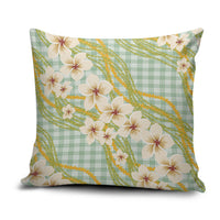 Liko Kukui Hawai'i Palaka Plumeria Pillow Cover Puakenikeni and Maile Lei