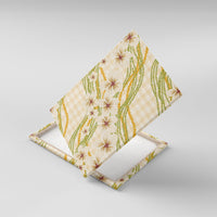 Melemele Ahiahia Hawai'i Palaka Plumeria Canvas Wall Art Puakenikeni and Maile Lei LT9 With Frame Pastel Yellow - Polynesian Pride
