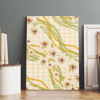 Melemele Ahiahia Hawai'i Palaka Plumeria Canvas Wall Art Puakenikeni and Maile Lei LT9 - Polynesian Pride