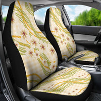 Melemele Ahiahia Hawai'i Palaka Plumeria Car Seat Cover Puakenikeni and Maile Lei
