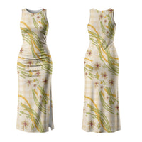 Melemele Ahiahia Hawai'i Palaka Plumeria Couples Matching Tank Maxi Dress and Hawaiian Shirt Puakenikeni and Maile Lei LT9 - Polynesian Pride