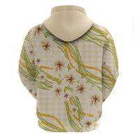 Melemele Ahiahia Hawai'i Palaka Plumeria Hoodie Puakenikeni and Maile Lei LT9 - Polynesian Pride