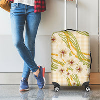 Melemele Ahiahia Hawai'i Palaka Plumeria Luggage Cover Puakenikeni and Maile Lei LT9 - Polynesian Pride