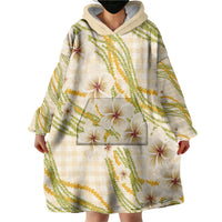 Melemele Ahiahia Hawai'i Palaka Plumeria Wearable Blanket Hoodie Puakenikeni and Maile Lei LT9 - Polynesian Pride