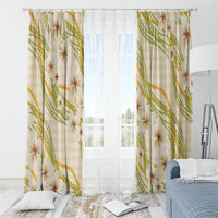 Melemele Ahiahia Hawai'i Palaka Plumeria Window Curtain Puakenikeni and Maile Lei