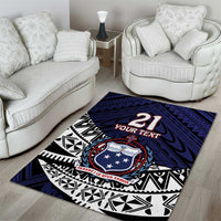 Custom Samoa Rugby Pacific Area Rug Samoan Warrior Tribal Pattern