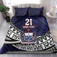 Custom Samoa Rugby Pacific Bedding Set Samoan Warrior Tribal Pattern