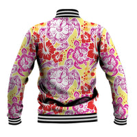 Palaka with Honu and Hibiscus Baseball Jacket Hawaiian Heritage Spirit - Polynesian Pride