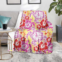 Palaka with Honu and Hibiscus Blanket Hawaiian Heritage Spirit - Polynesian Pride