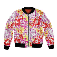 Palaka with Honu and Hibiscus Bomber Jacket Hawaiian Heritage Spirit LT9 Unisex Red - Polynesian Pride